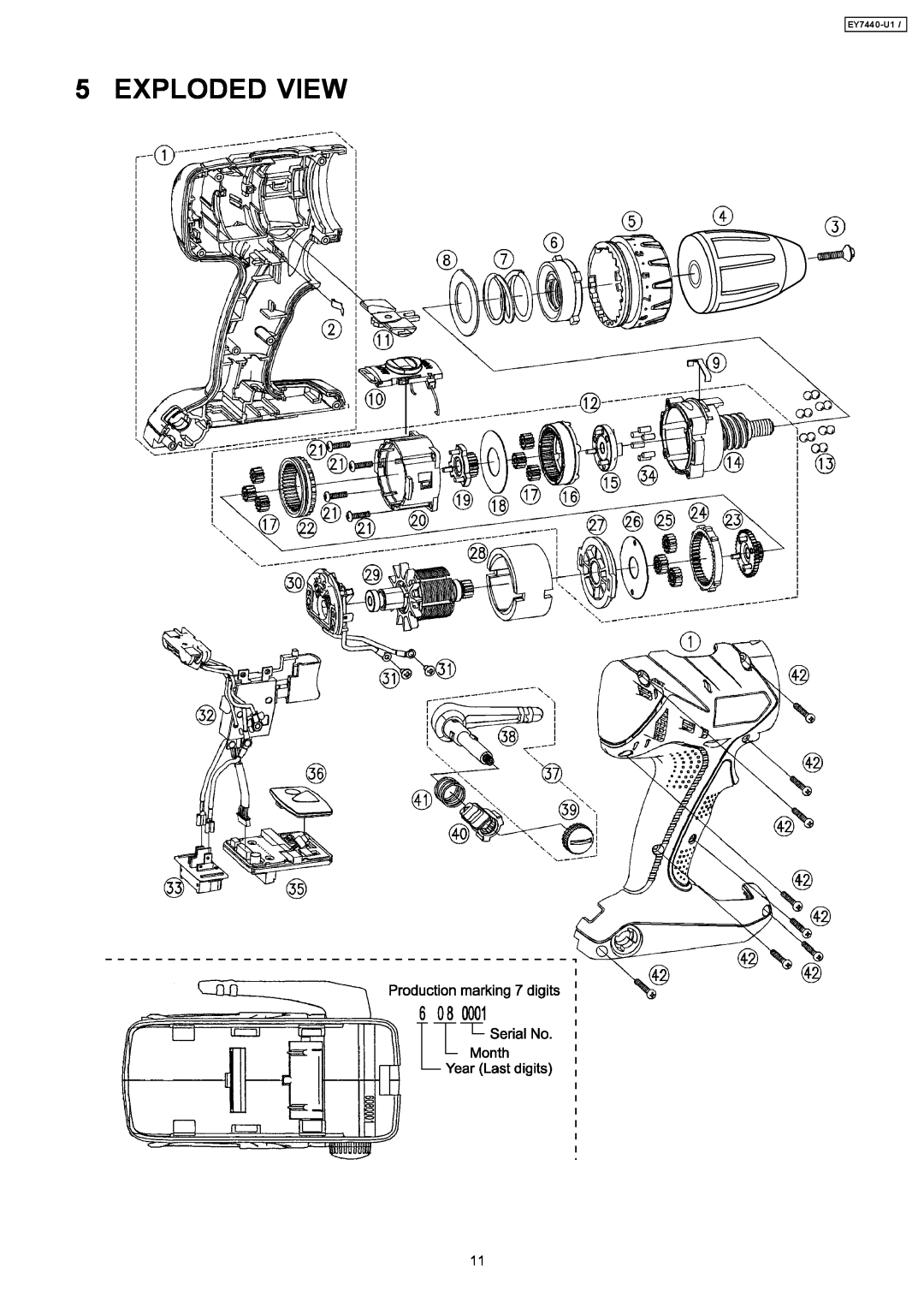 Panasonic EY7440-U1 specifications Exploded View 