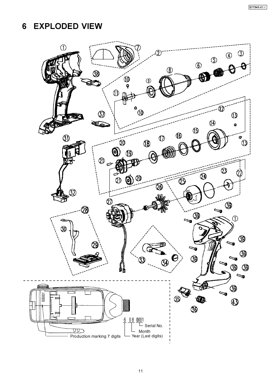 Panasonic EY7540-U1 specifications Exploded View 