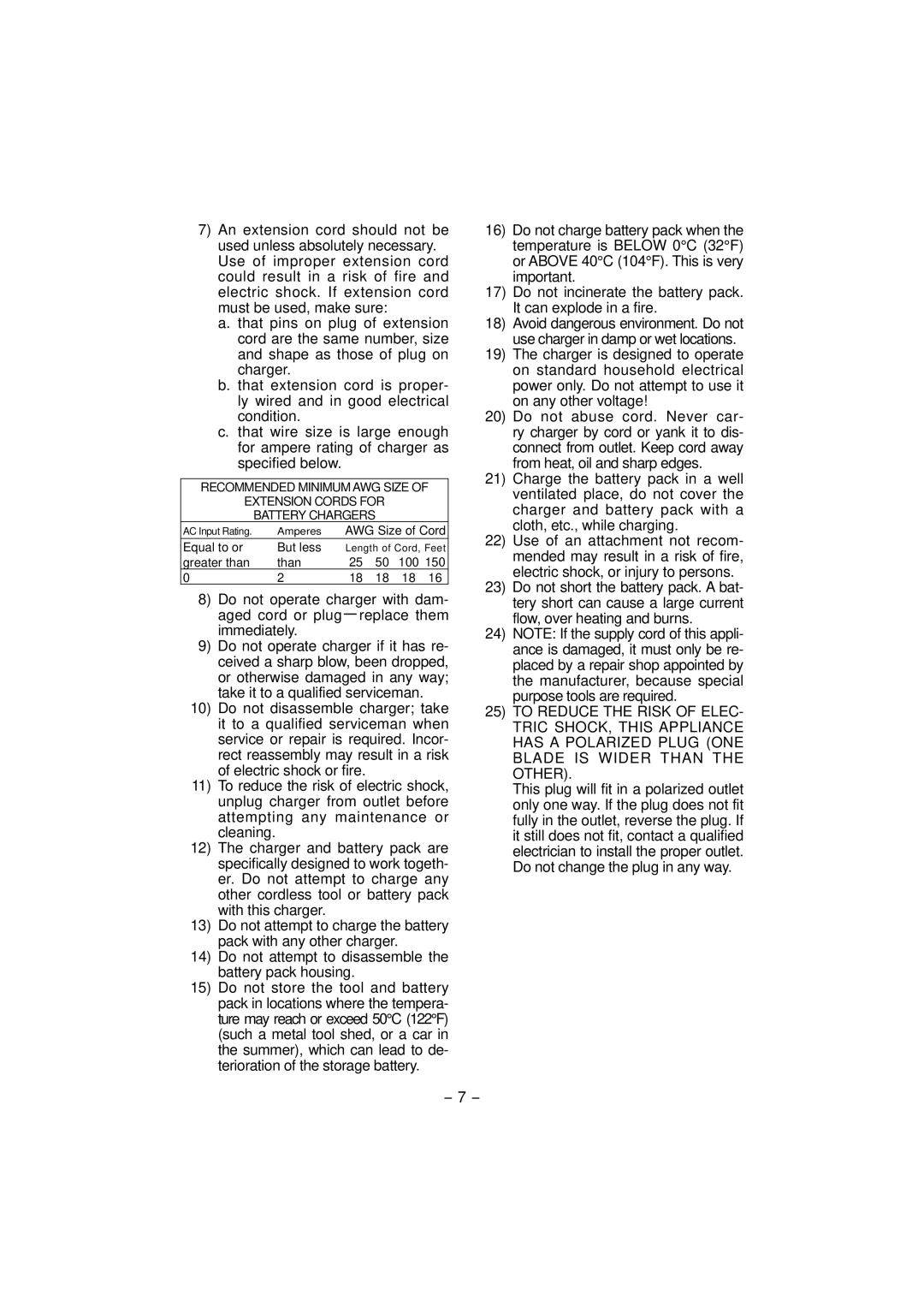 Panasonic EY7840 operating instructions Do not attempt to disassemble the battery pack housing 