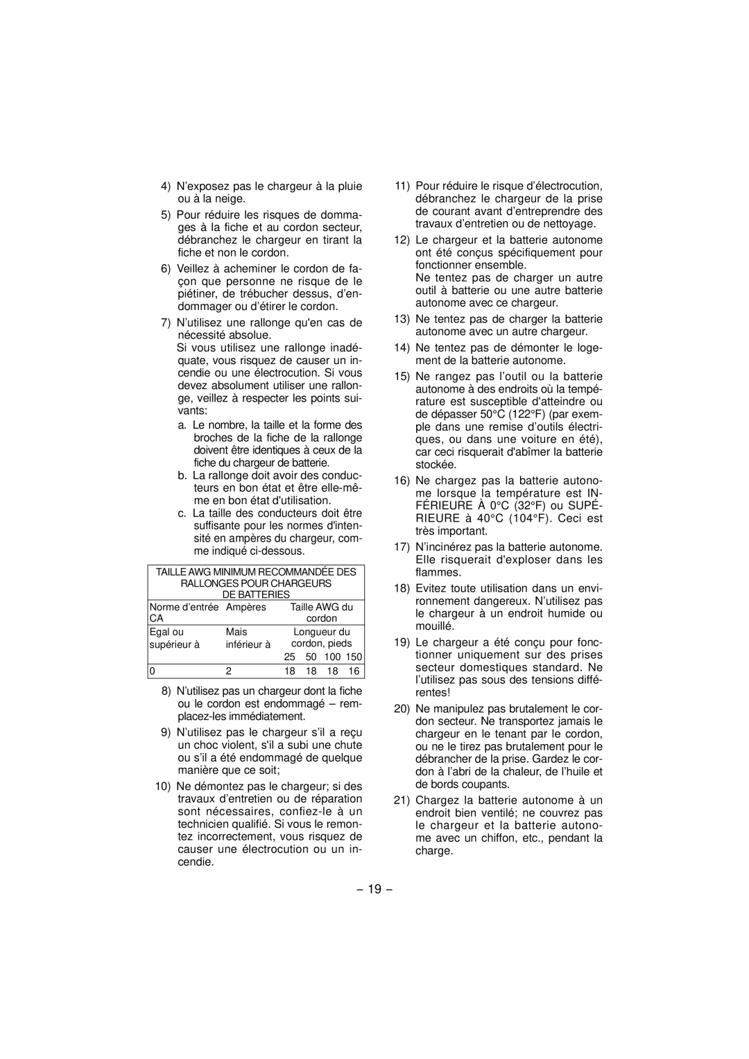 Panasonic EY7460, EY7960 operating instructions Norme d’entrée Ampères 