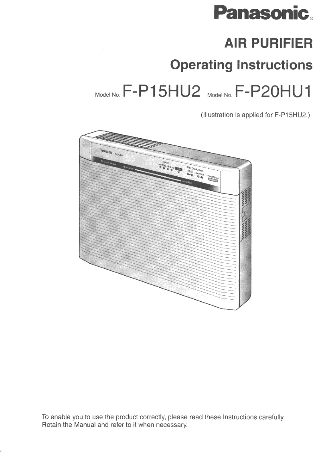 Panasonic F-P20HU1, F-P15HU2 manual 