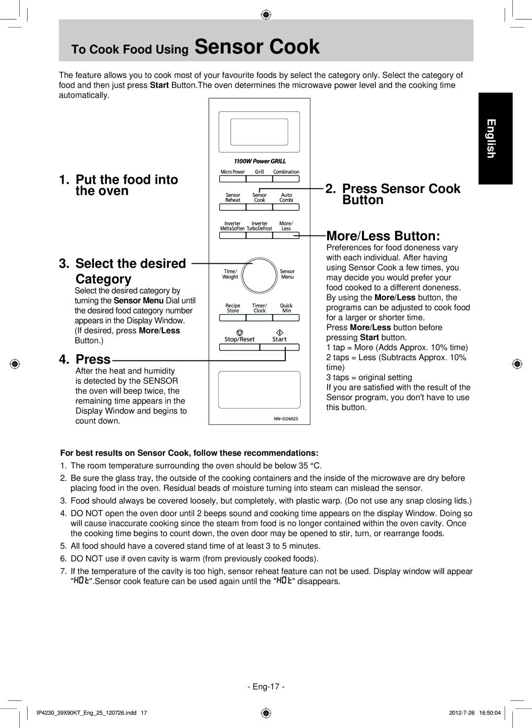 Panasonic F00039X90KT operating instructions Select the desired, Category 