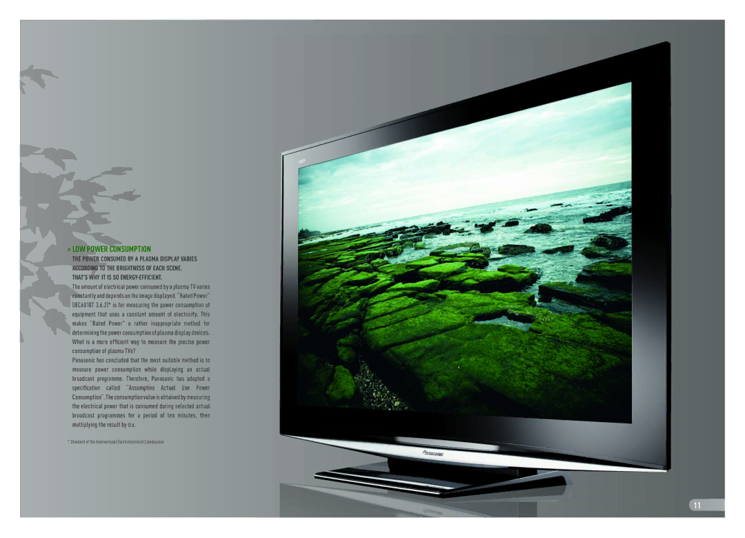 Panasonic Flat Screen TV manual LOW Power Consumption 