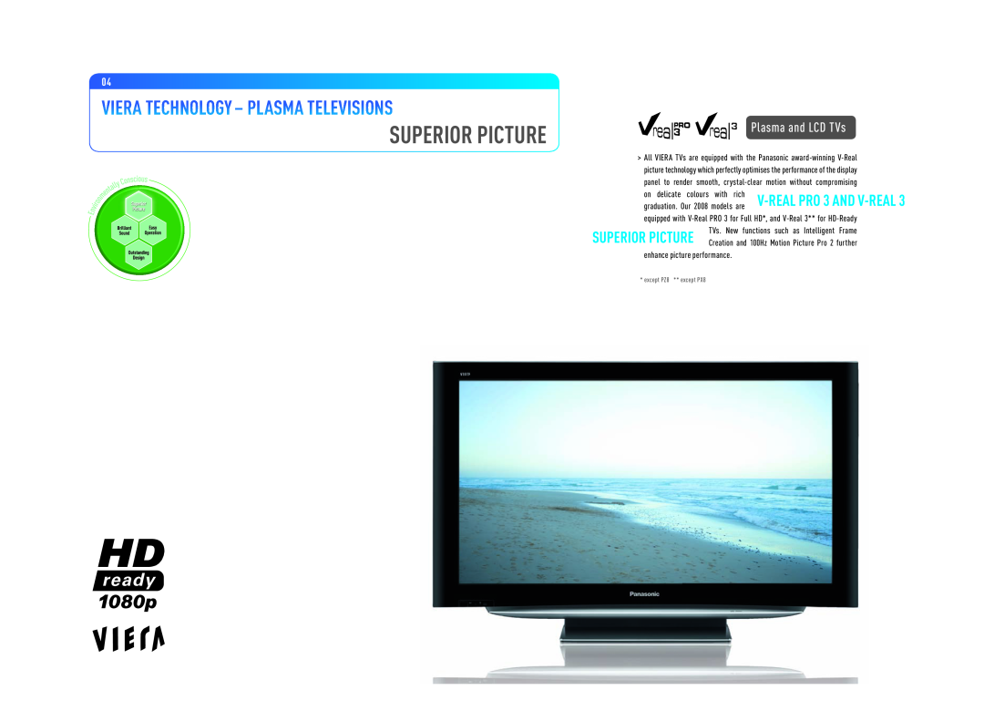 Panasonic Flat Screen TV manual Superior Picture, Viera Technology - Plasma Televisions, Plasma and LCD TVs 