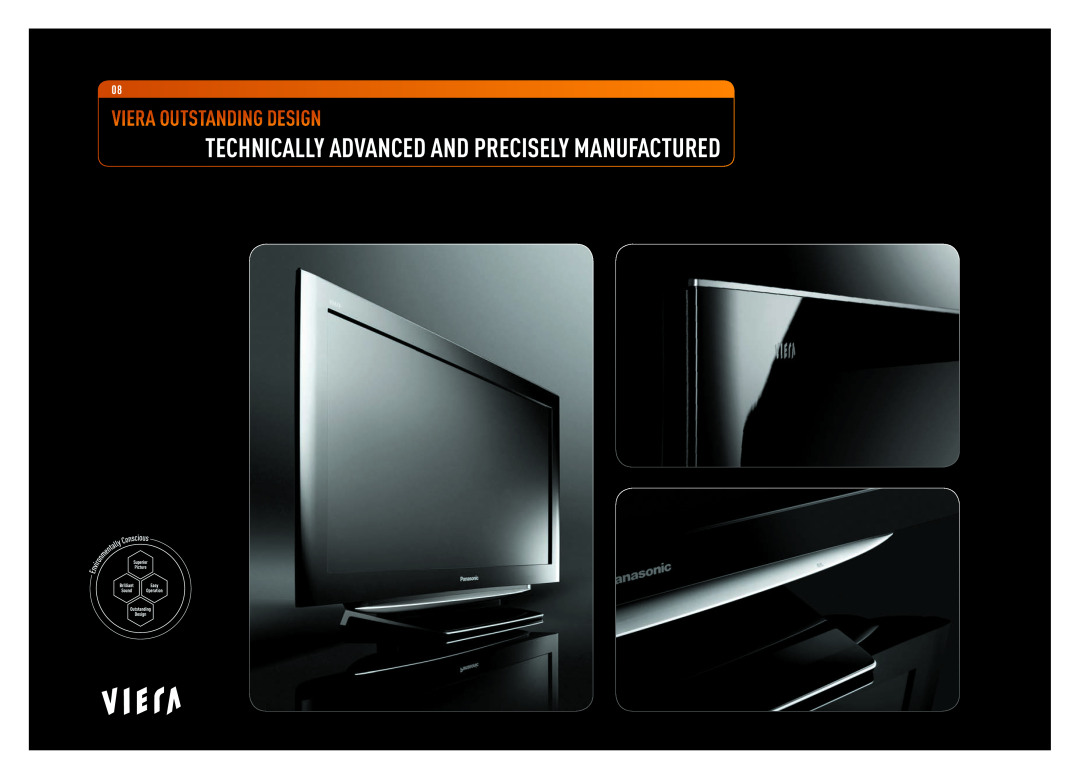 Panasonic Flat Screen TV manual VIERA outstanding Design, technically advanced and precisely manufactured 