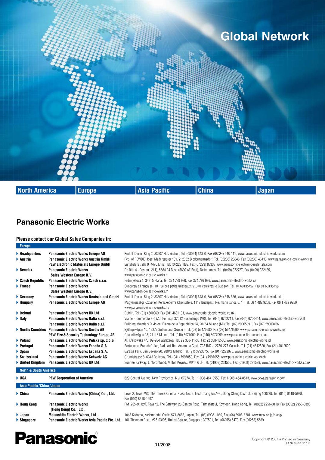 Panasonic FP-X Series manual Please contact our Global Sales Companies 