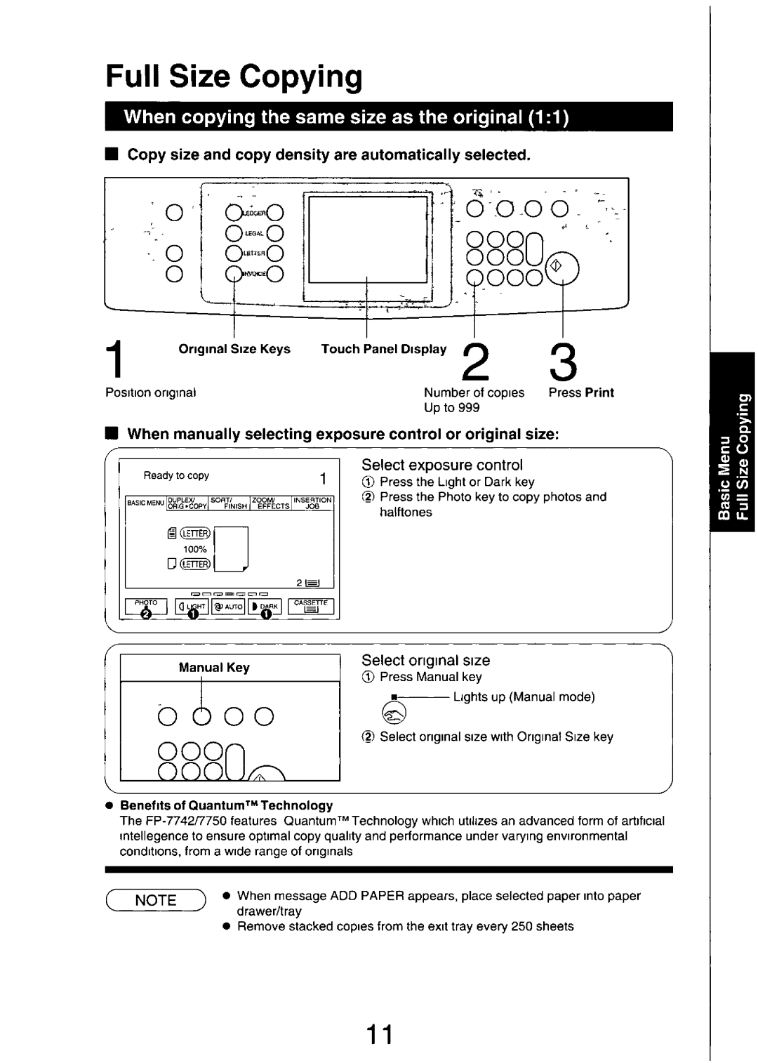 Panasonic FP7750 manual 