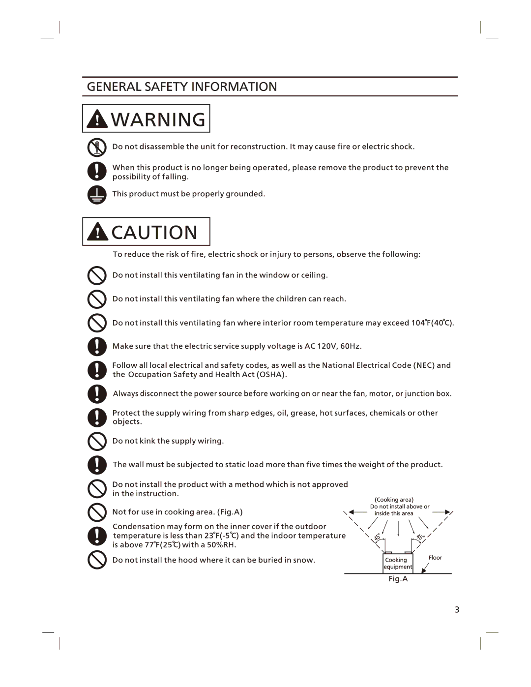 Panasonic FV-04WS2, FV-01WS2 manual 