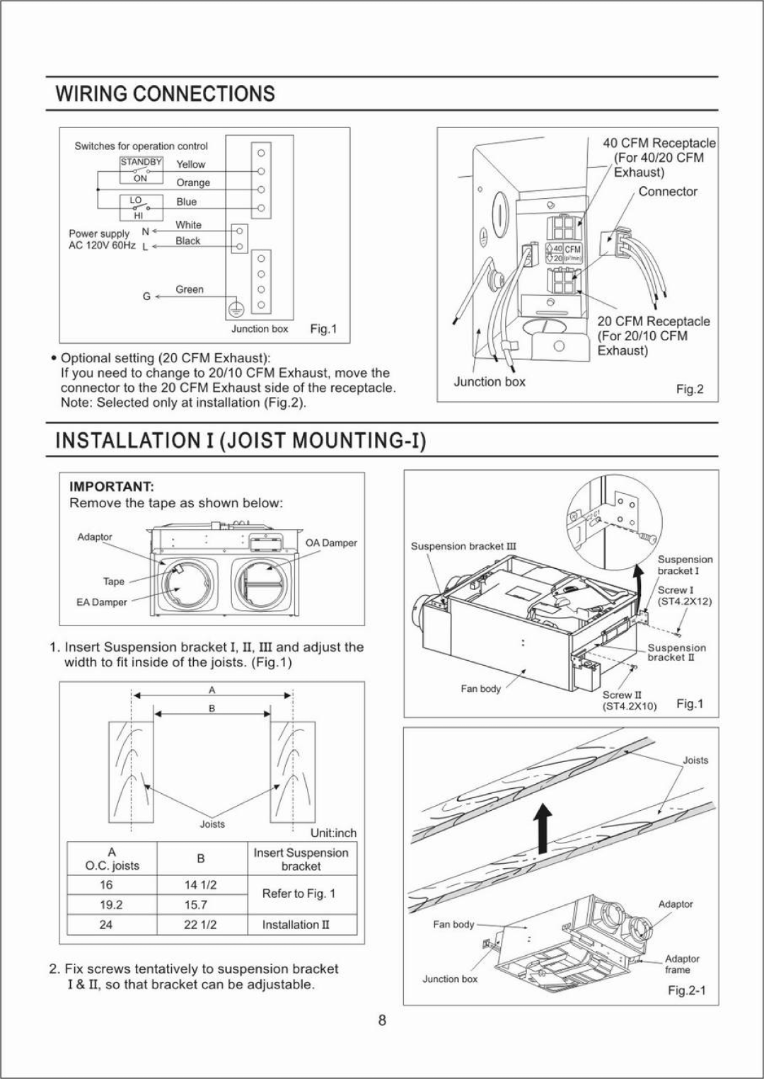 Panasonic FV-04VE1 manual 