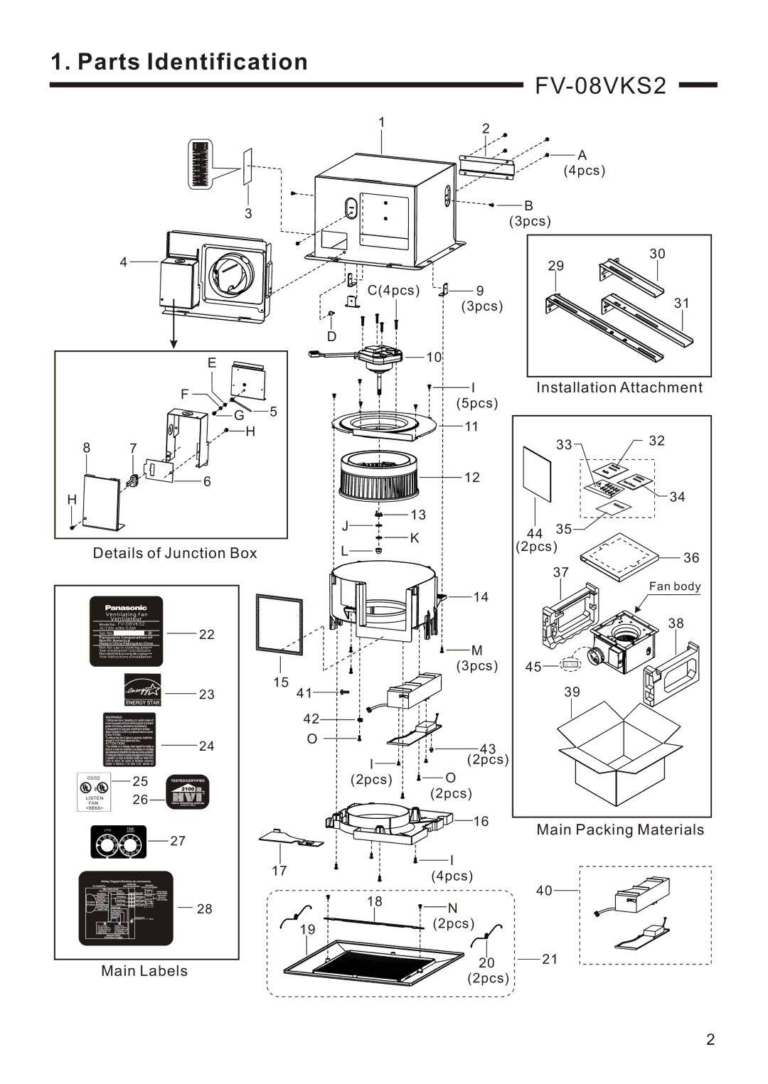 Panasonic FV-08VKS2, FV-08VKM2 service manual 