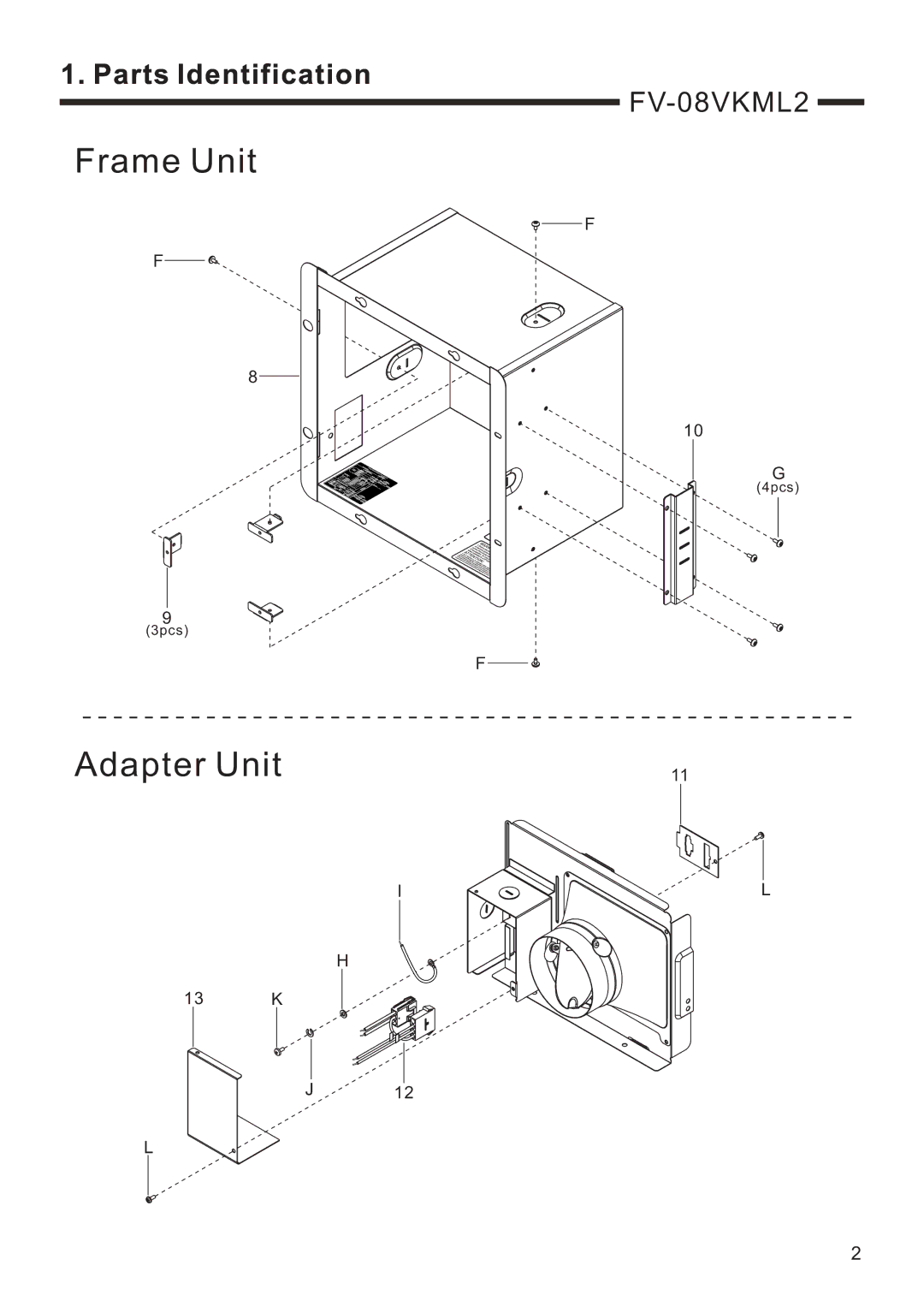 Panasonic FV-08VKML2, FV-08VKSL2 service manual Frame Unit 