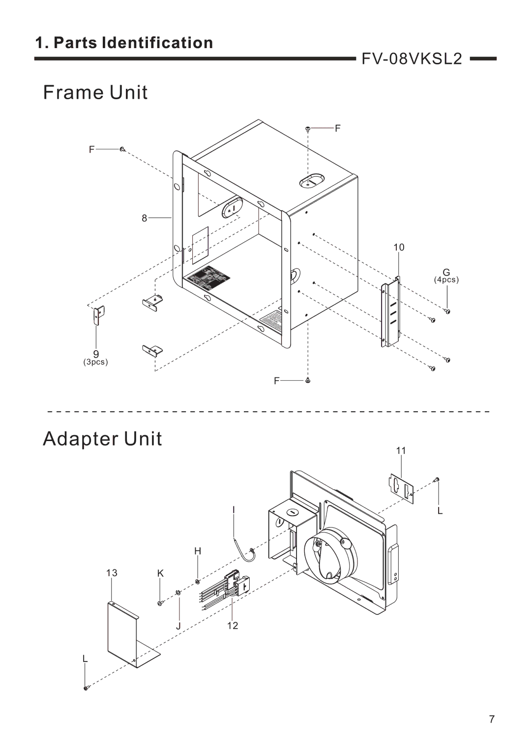 Panasonic FV-08VKSL2, FV-08VKML2 service manual Frame Unit 