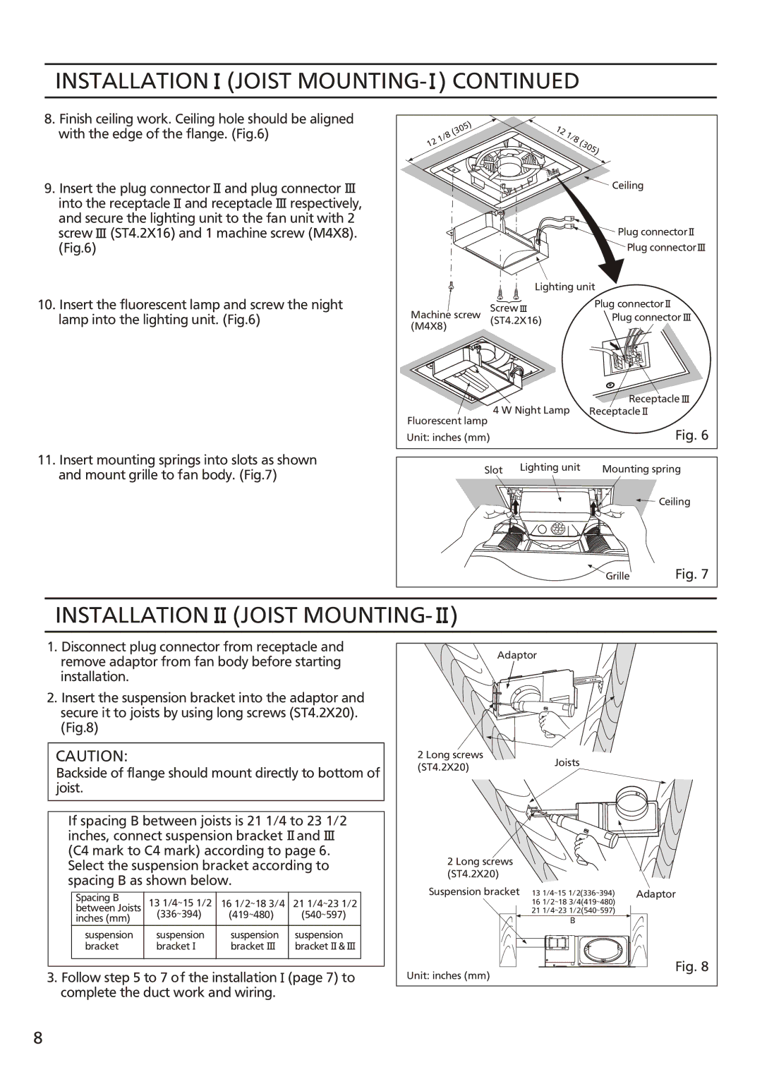 Panasonic FV-08vsl2 installation instructions Ceiling 