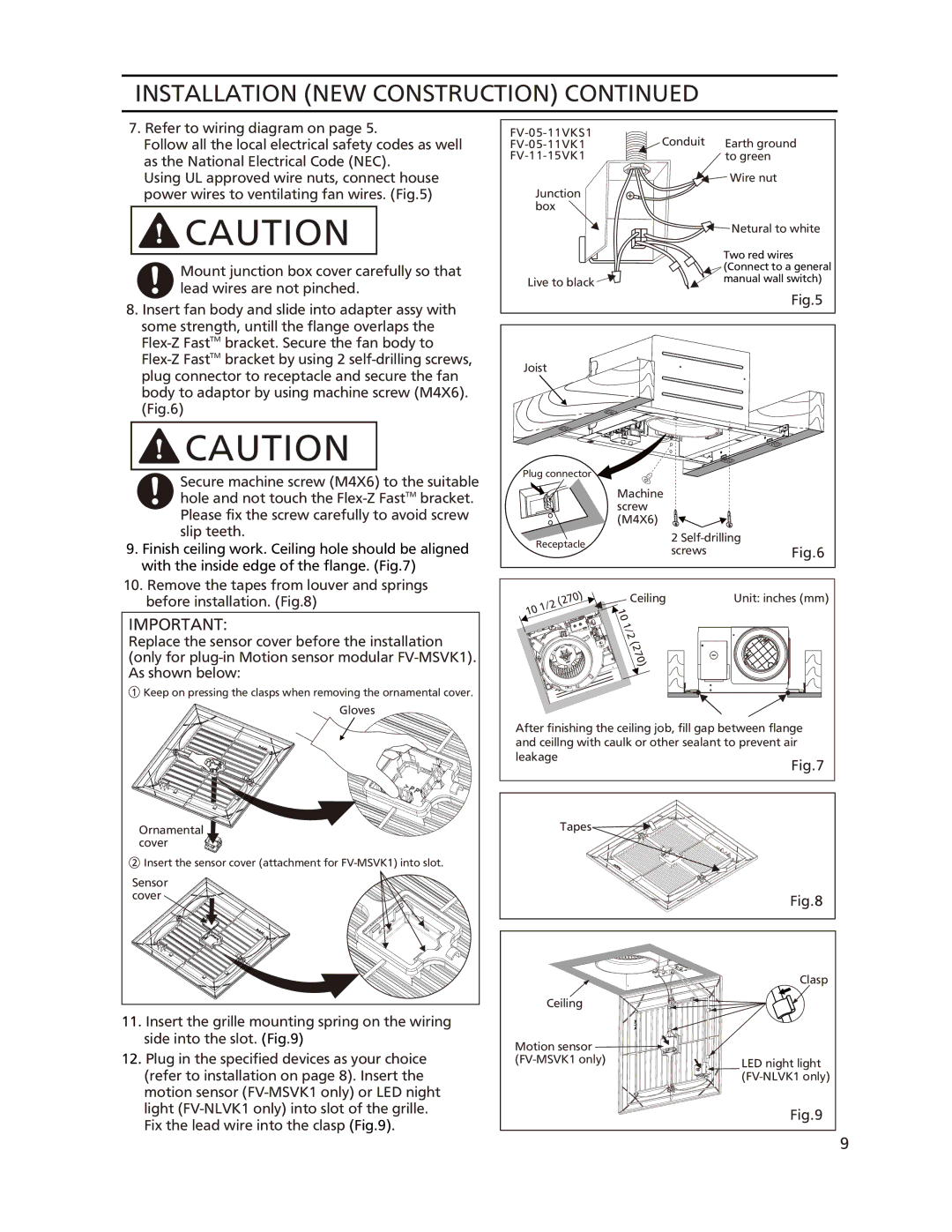 Panasonic FV-11-15VK1, FV-05-11VKS1, FV-05-11VK1 dimensions 270 