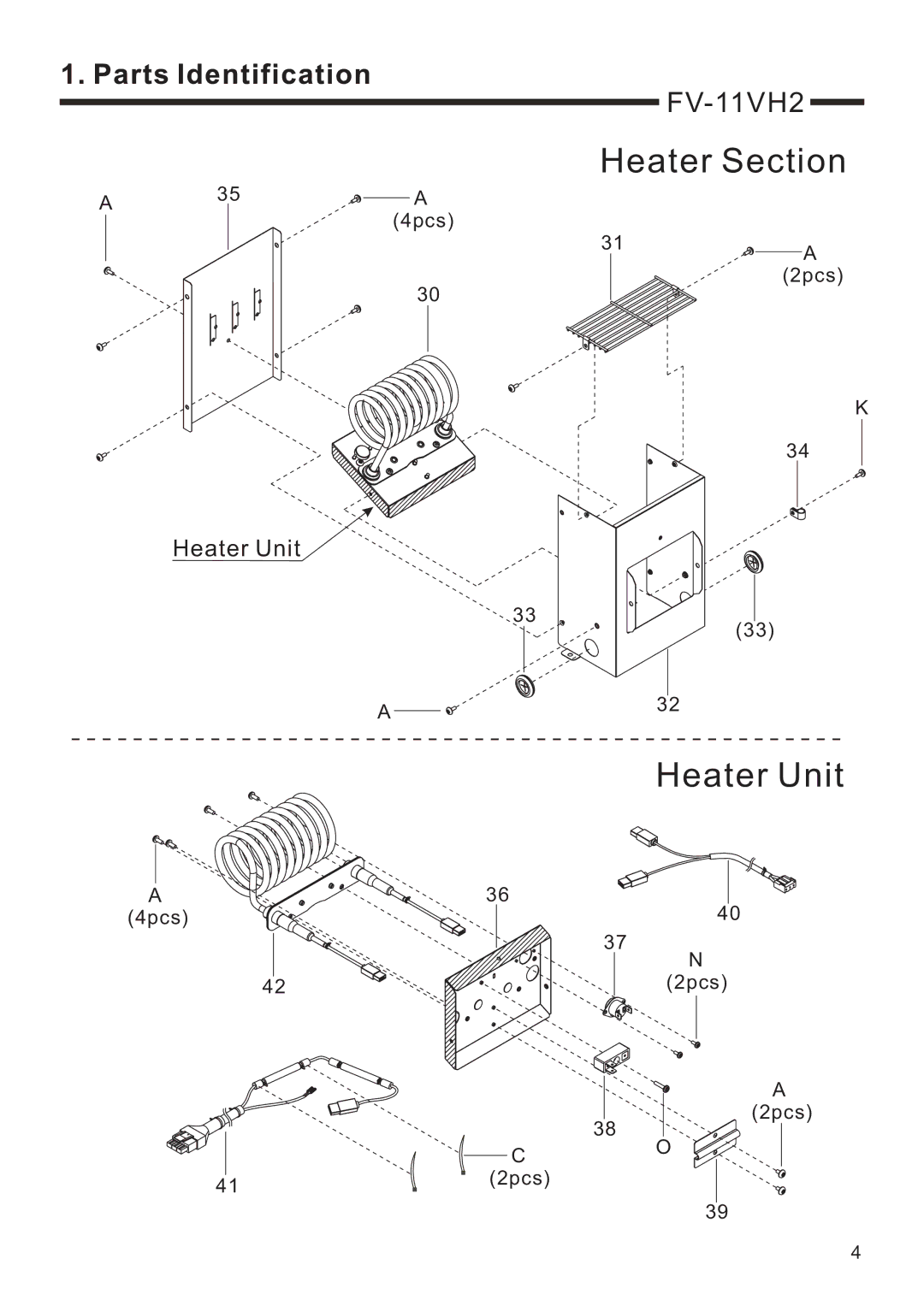 Panasonic FV-11VHL2, FV-11VH2 service manual Heater Section 