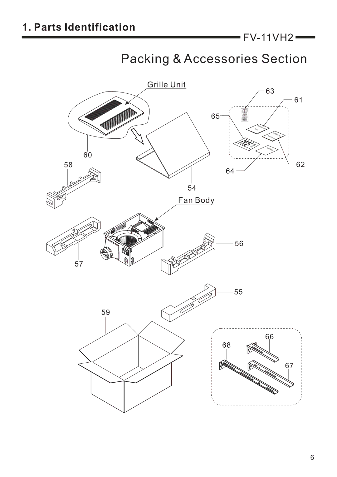 Panasonic FV-11VHL2, FV-11VH2 service manual Packing & Accessories Section 