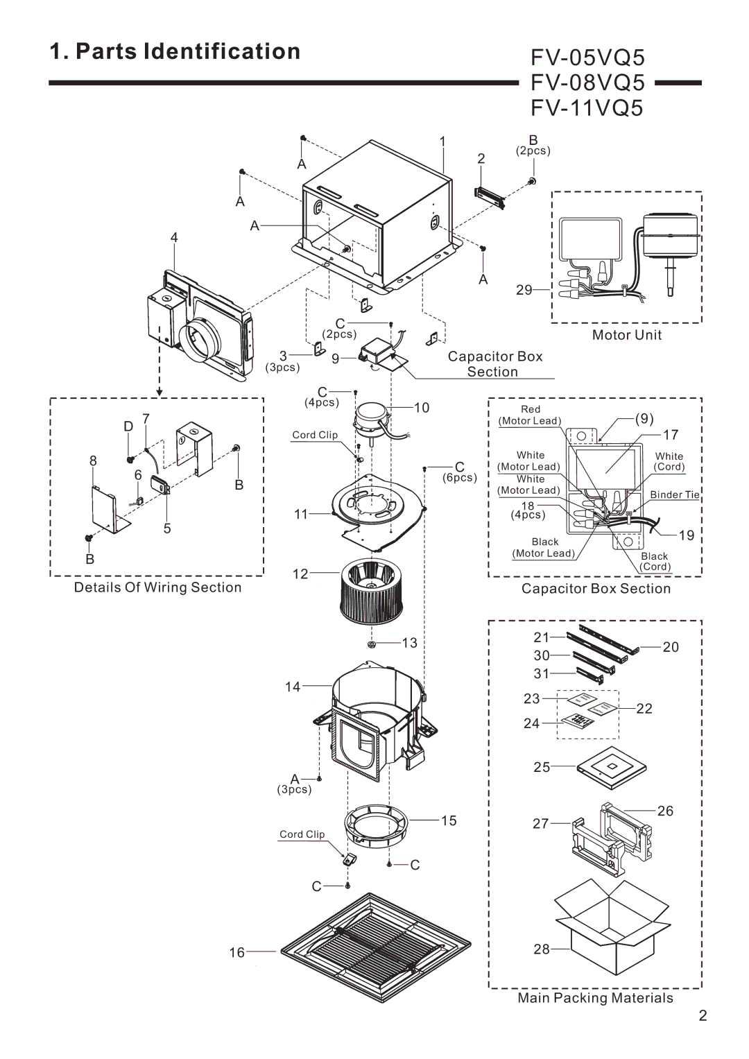 Panasonic FV-15VQL5, FV-08VQL5, FV-15VQ5, FV-11VQL5 service manual FV-05VQ5 FV-08VQ5 FV-11VQ5 