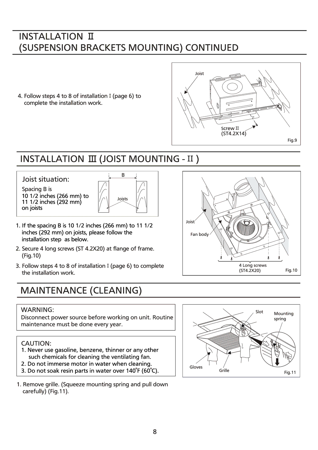 Panasonic FV-11VQ5, FV-15VQ5, FV-08VQ5, FV-05VQ5 manual 