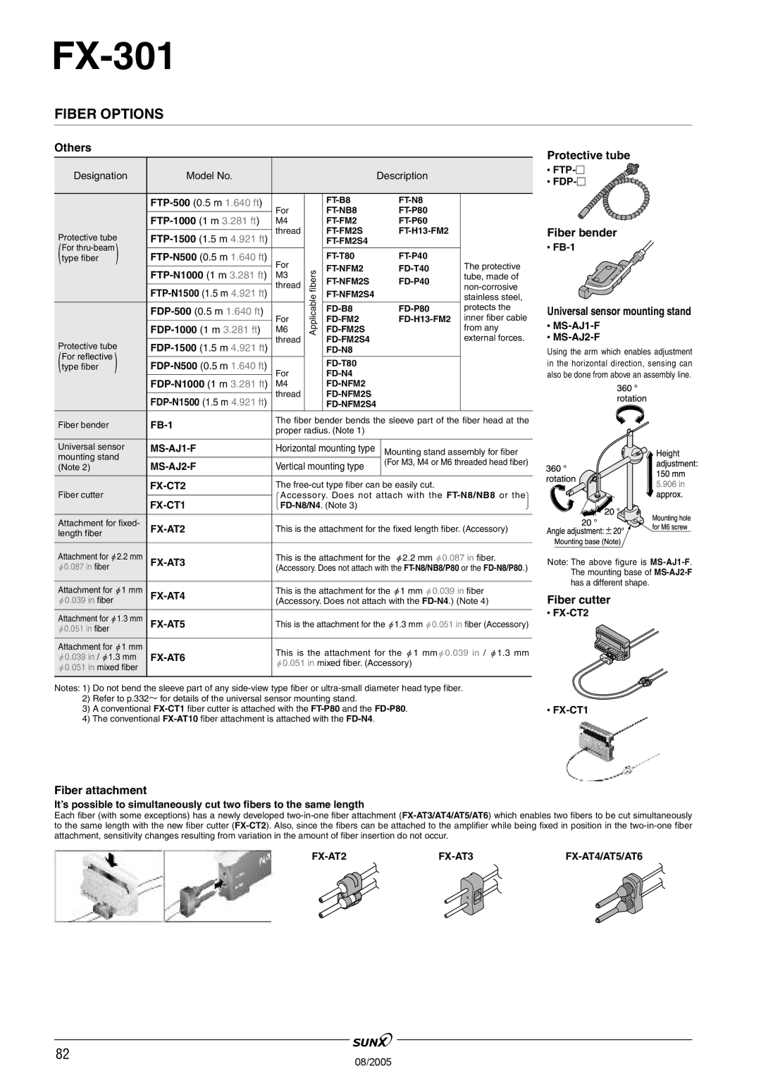 Panasonic FX-301 manual Others, Protective tube, Fiber bender, Universal sensor mounting stand 