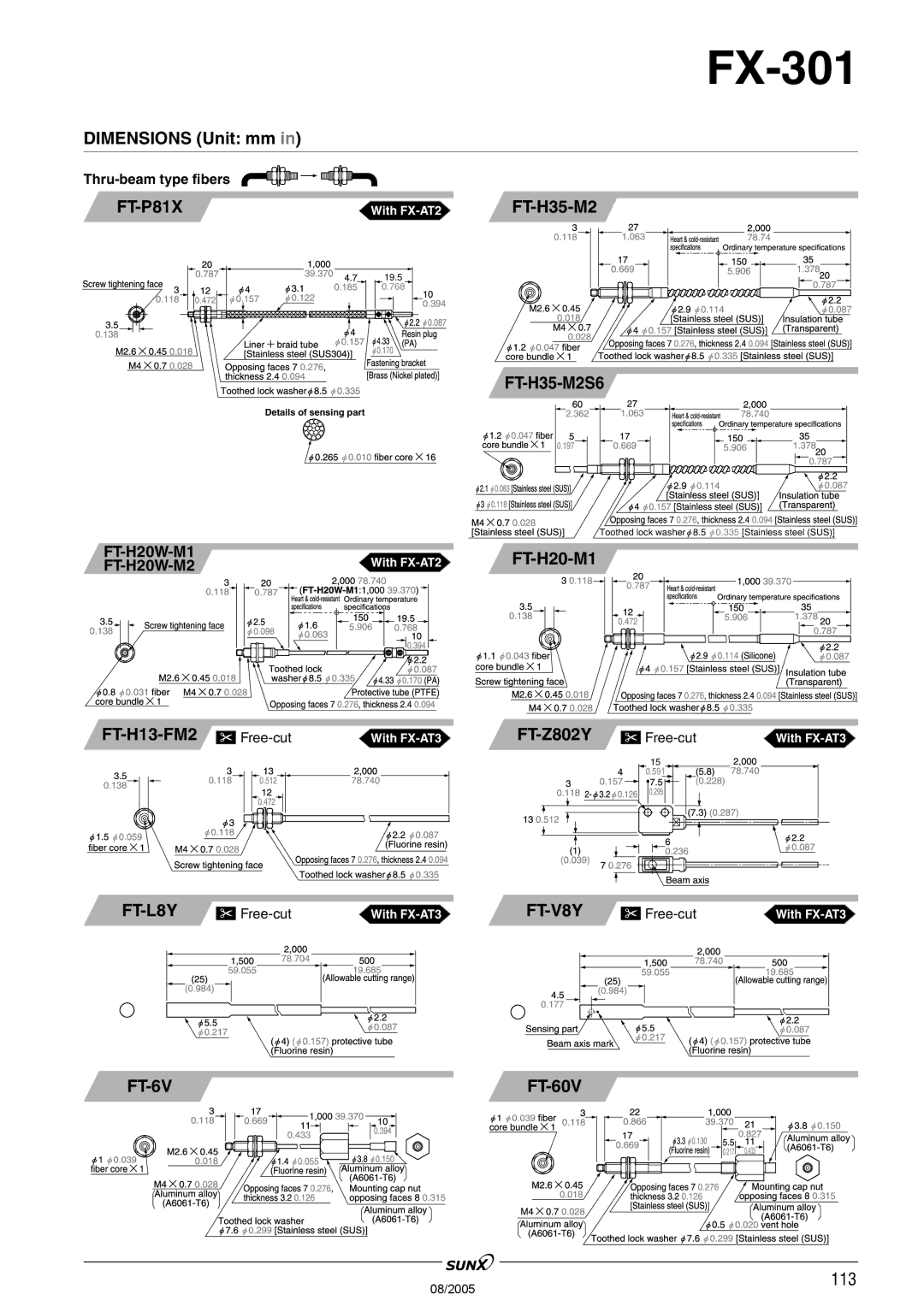 Panasonic FX-301 manual FT-H35-M2S6, FT-6V 