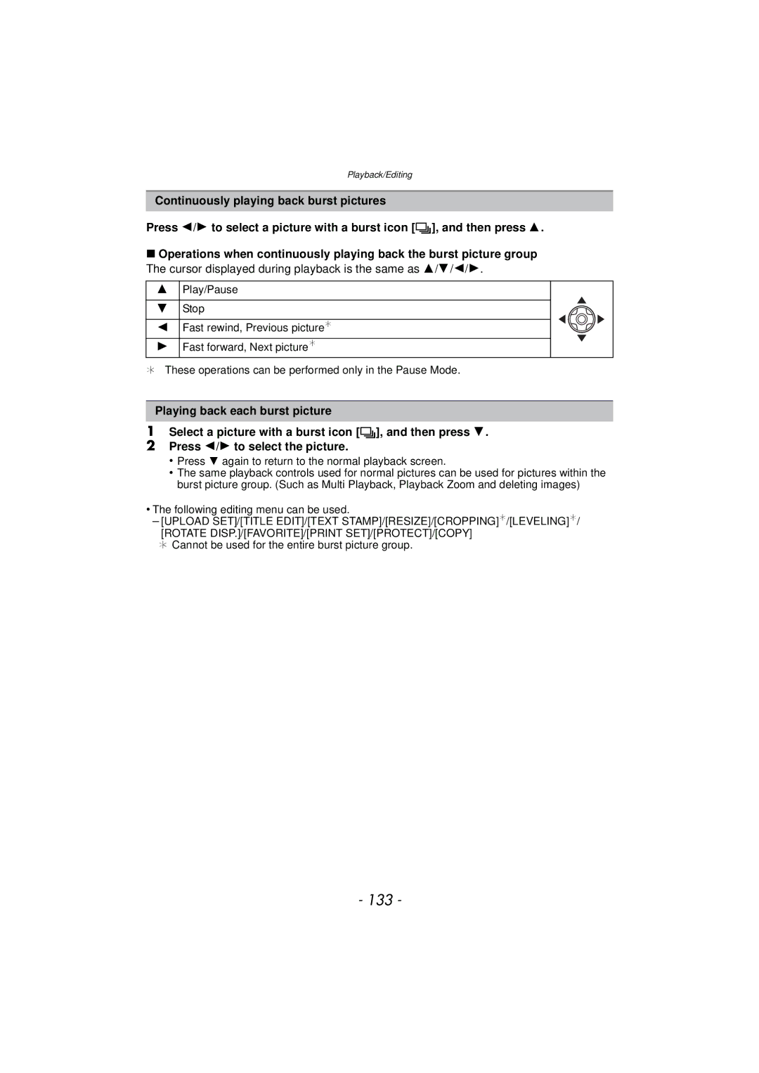 Panasonic DMCFZ150K owner manual 133, Press 4 again to return to the normal playback screen 