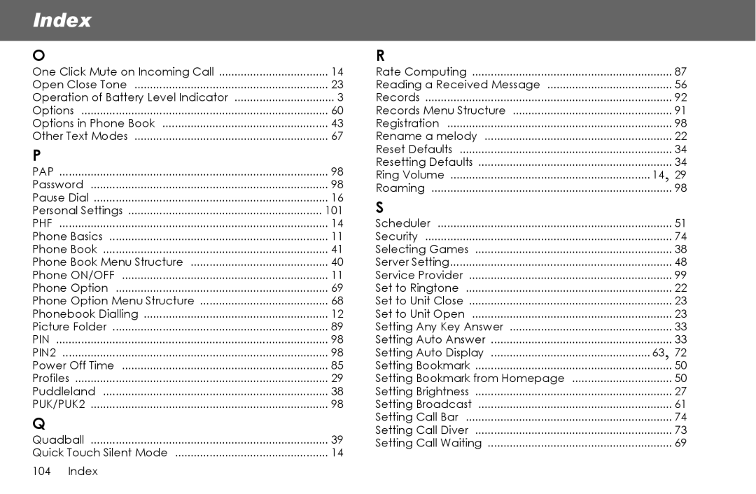 Panasonic G70 manual 101, Phf 