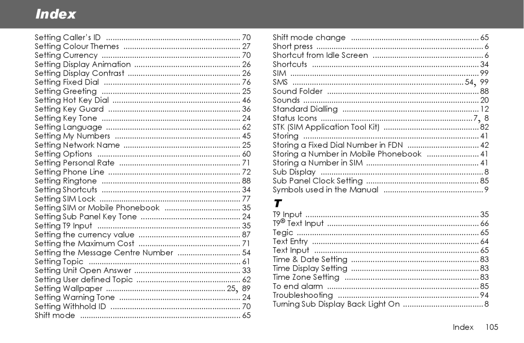 Panasonic G70 manual Storing a Number in Mobile Phonebook, 105 