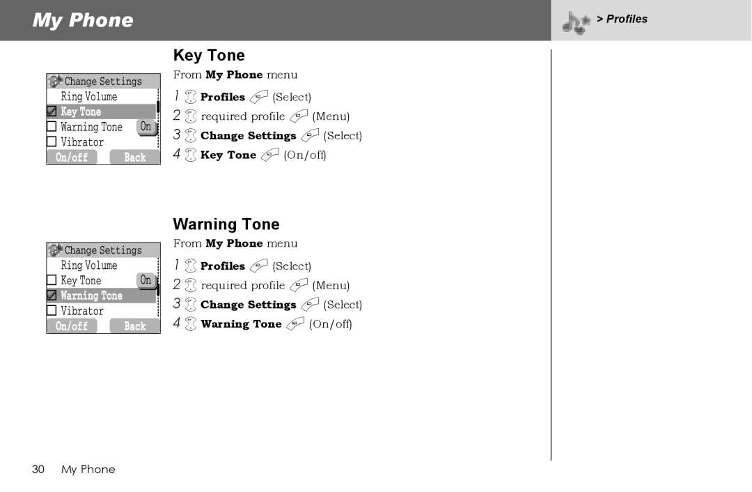 Panasonic G70 manual Change Settings a Select Key Tone a On/off 