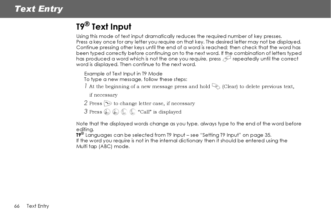 Panasonic G70 manual T9 Text Input 