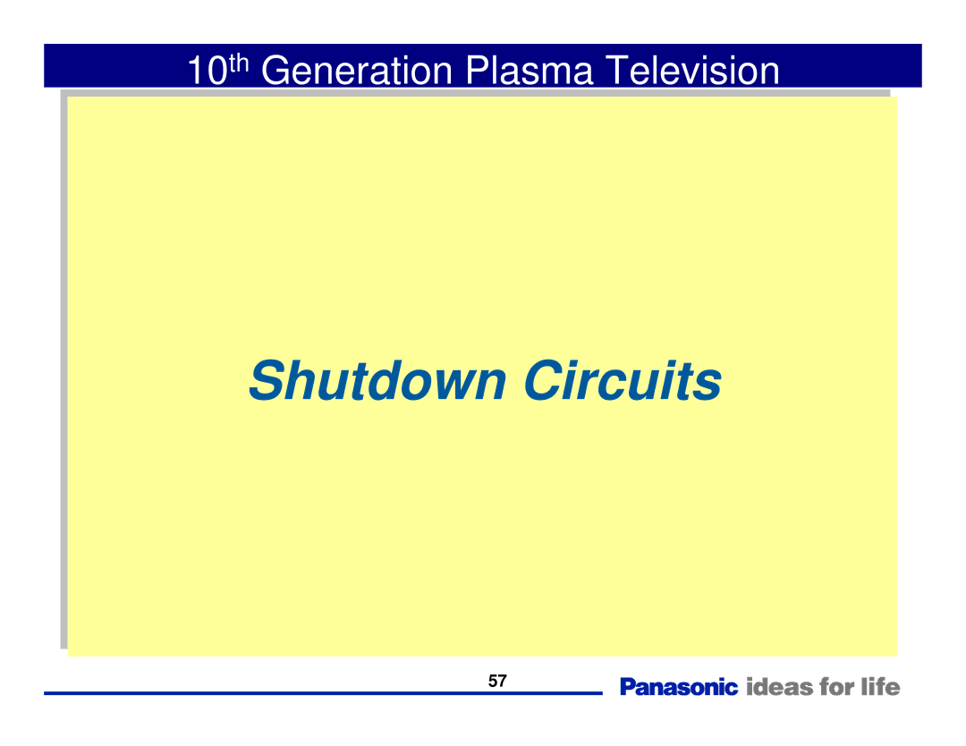 Panasonic Generation Plasma Display Television manual Shutdown Circuits 