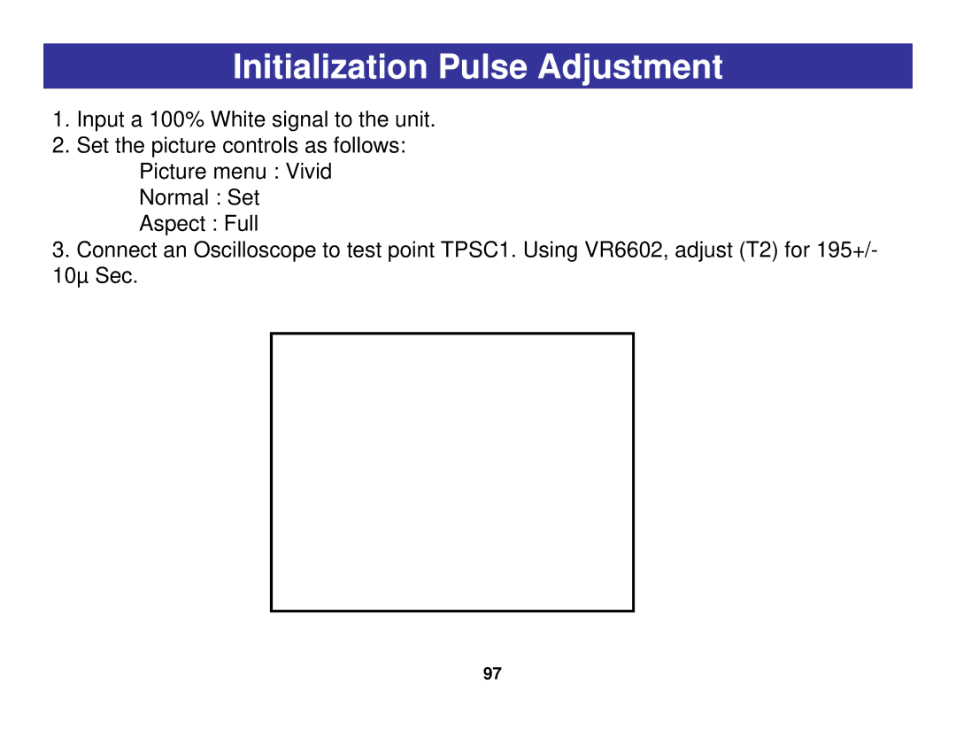 Panasonic Generation Plasma Display Television manual Initialization Pulse Adjustment 