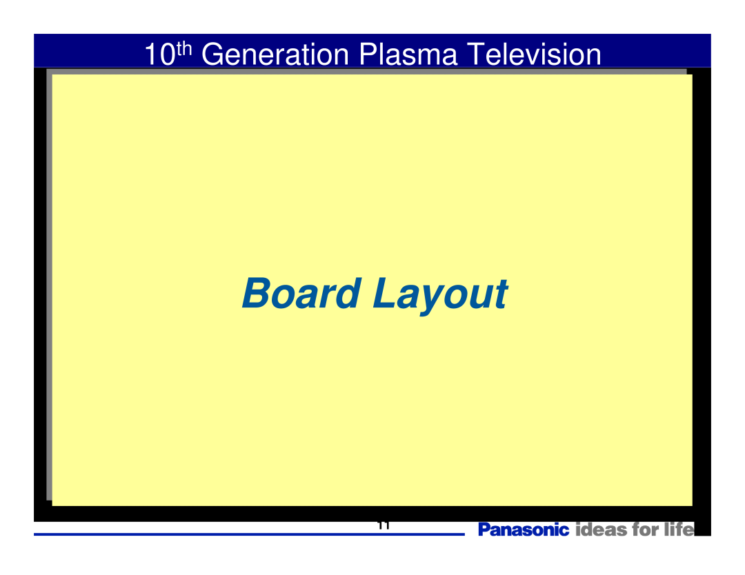 Panasonic Generation Plasma Display Television manual Board Layout, 10th Generation Plasma Television 
