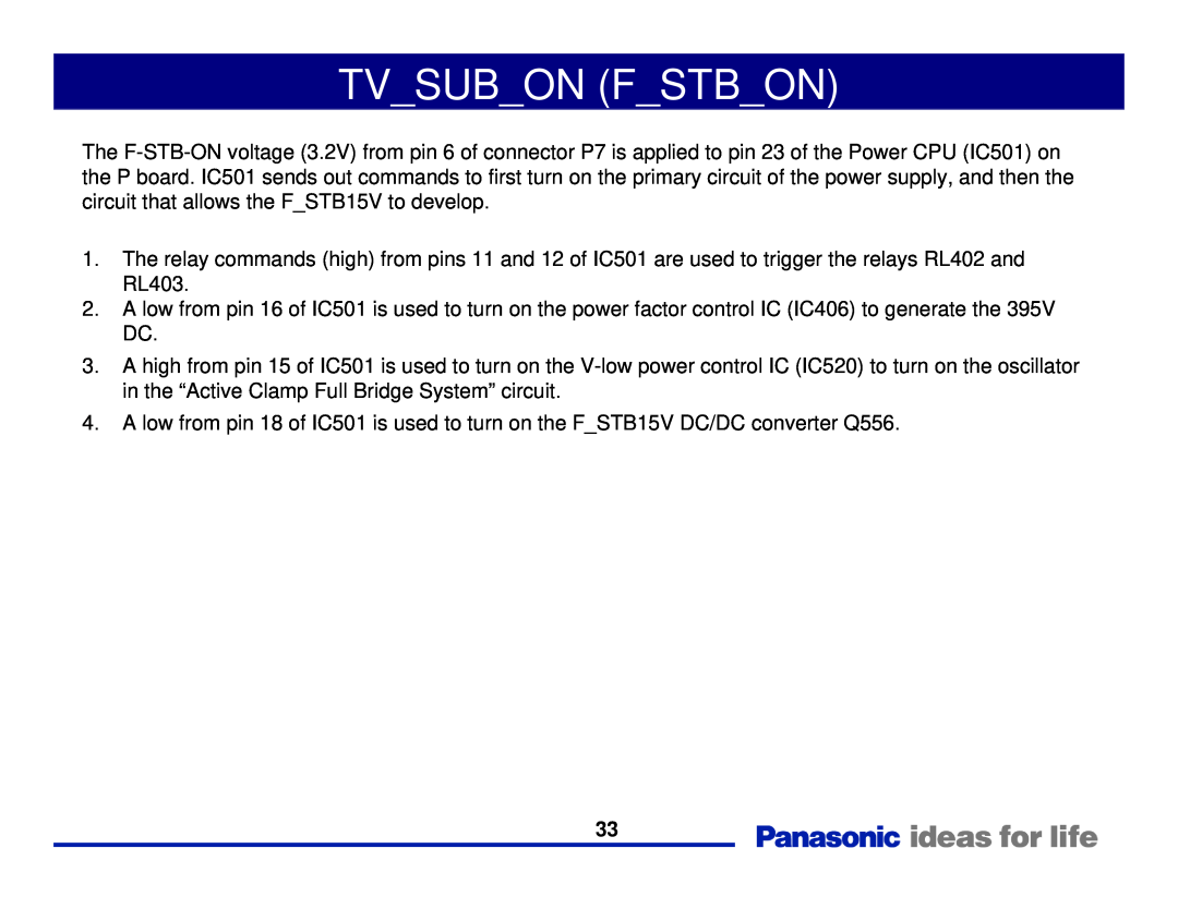 Panasonic Generation Plasma Display Television manual Tvsubon Fstbon 