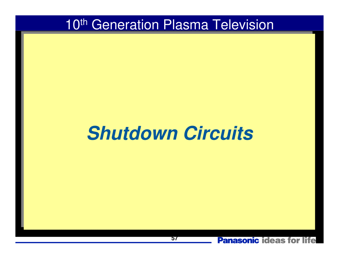 Panasonic Generation Plasma Display Television manual Shutdown Circuits, 10th Generation Plasma Television 