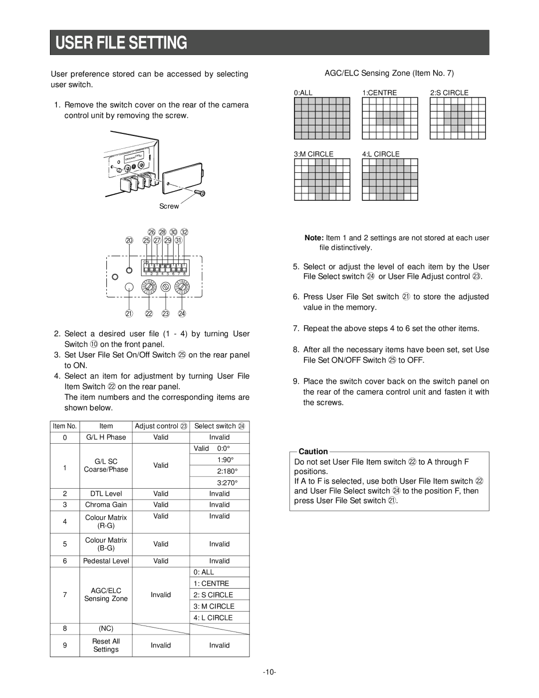 Panasonic GP-KS1000E manual User File Setting 