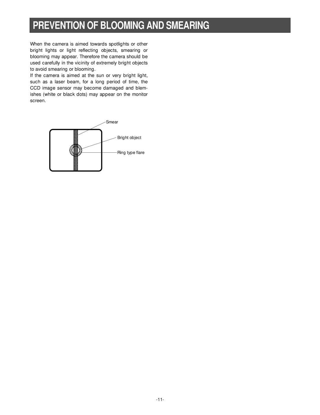 Panasonic GP-KS1000E manual Prevention of Blooming and Smearing 