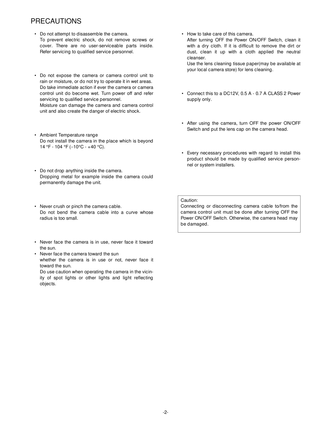 Panasonic GP-KS162CUD manual Precautions 