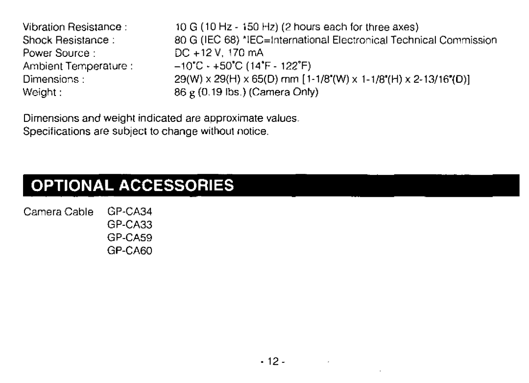 Panasonic GP-MF130 manual 