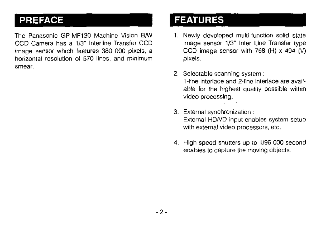 Panasonic GP-MF130 manual 