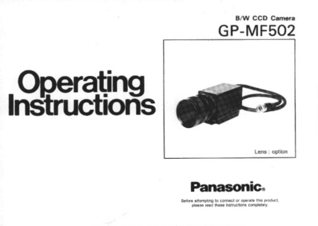 Panasonic GP-MF502 manual 