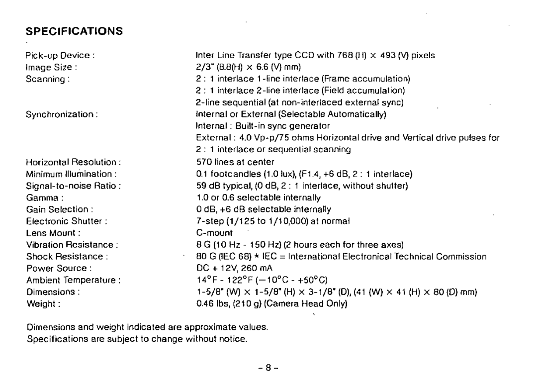 Panasonic GP-MF502 manual 