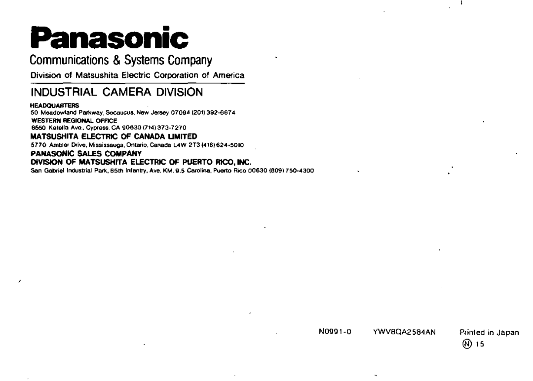 Panasonic GP-MF502 manual 