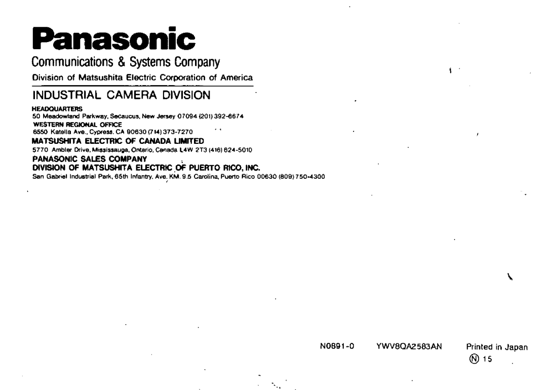 Panasonic GP-MF552 manual 