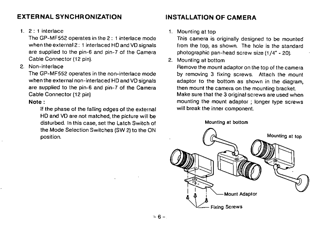 Panasonic GP-MF552 manual 