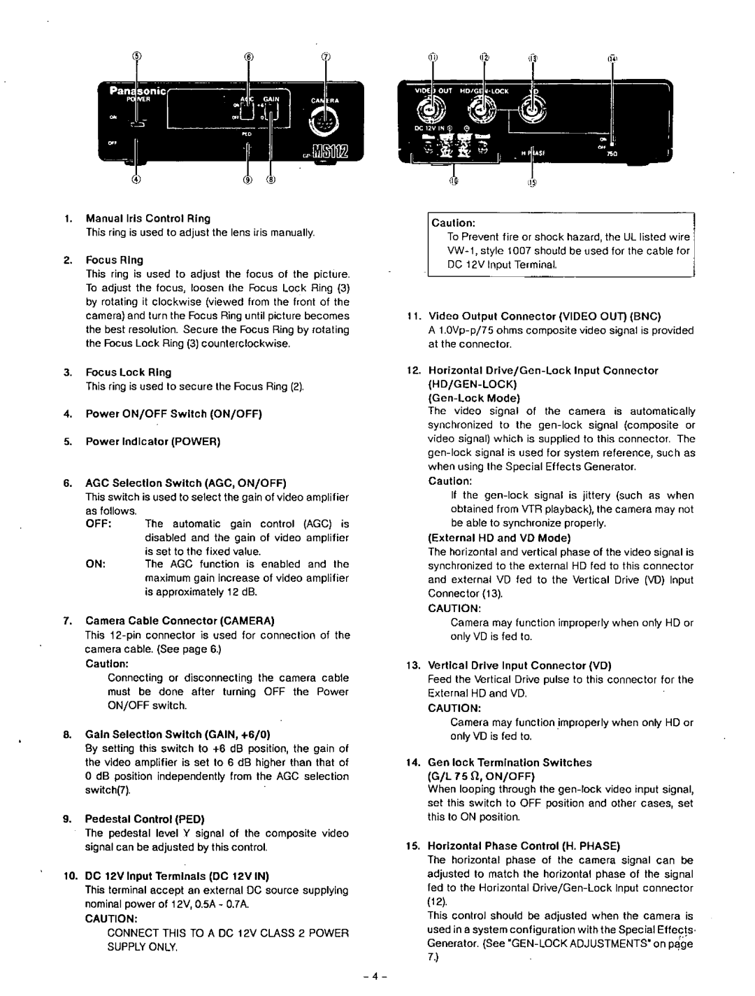 Panasonic GP-MS112 manual 