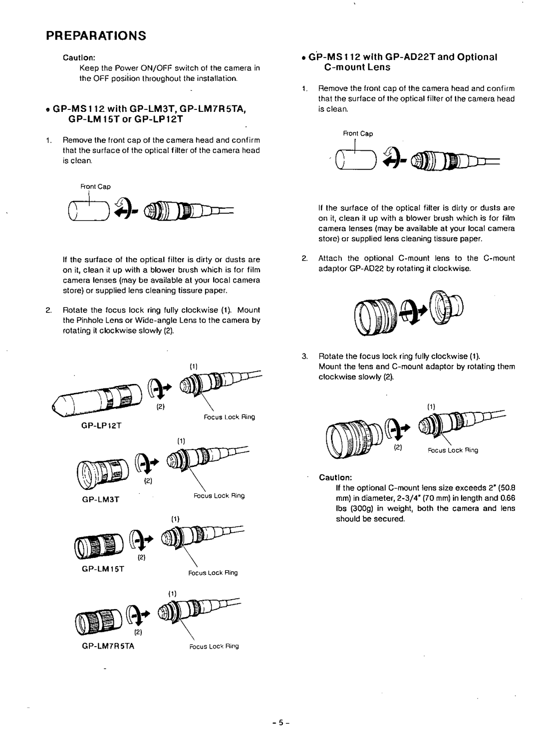 Panasonic GP-MS112 manual 