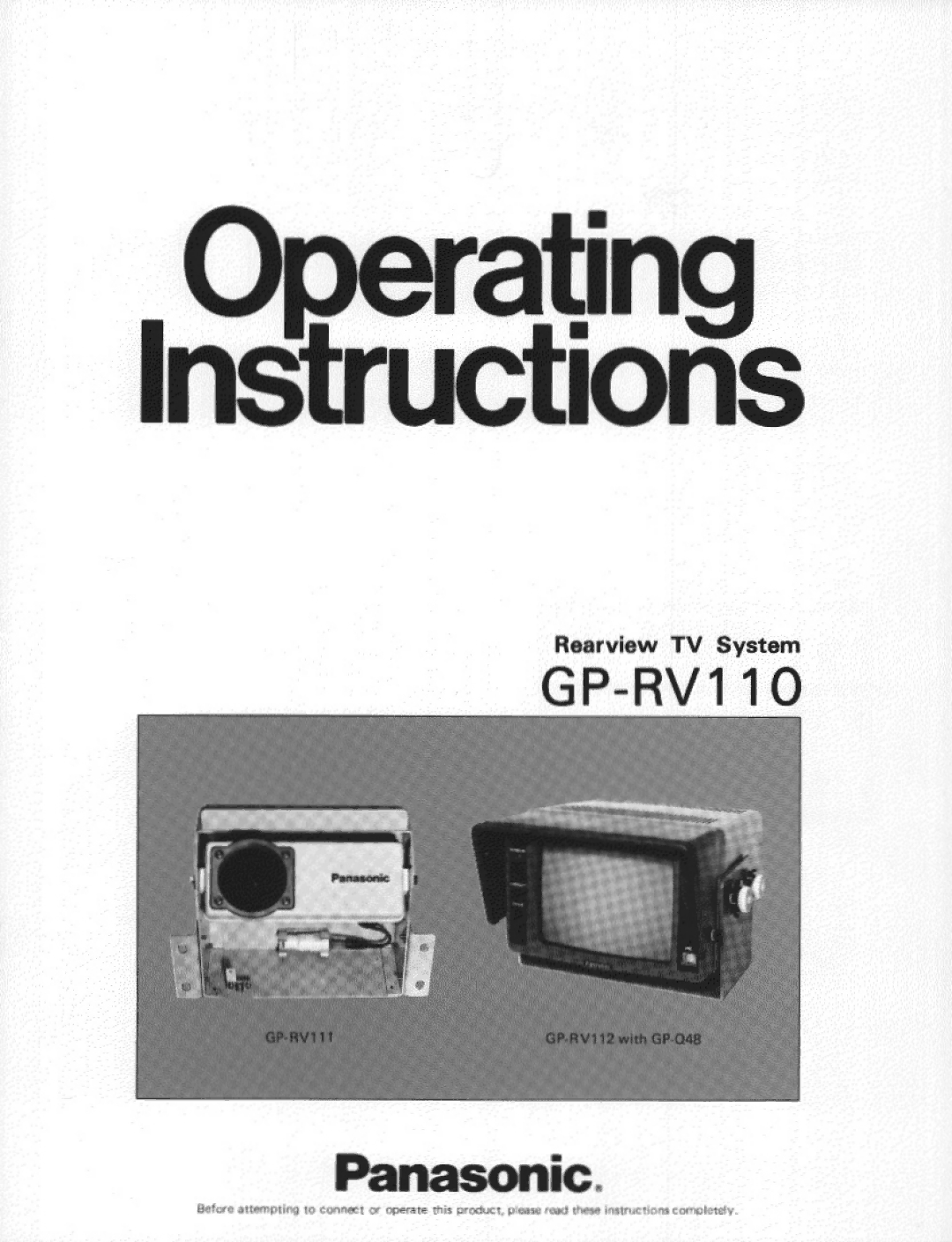 Panasonic GP-RV110 manual 