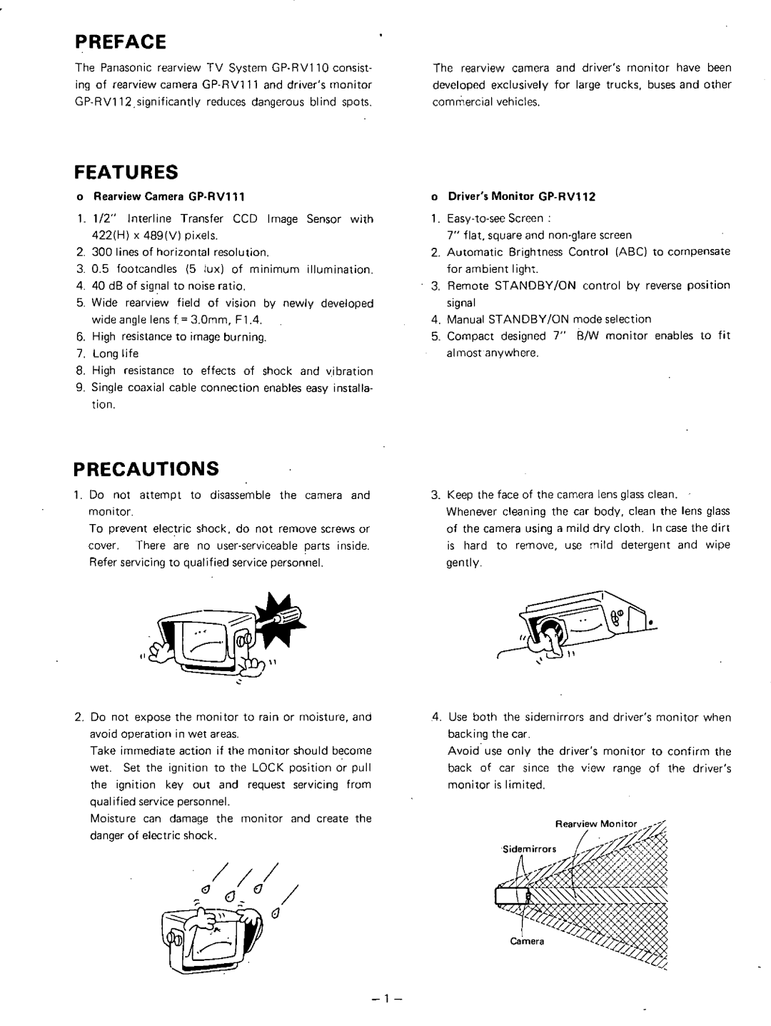 Panasonic GP-RV110 manual 