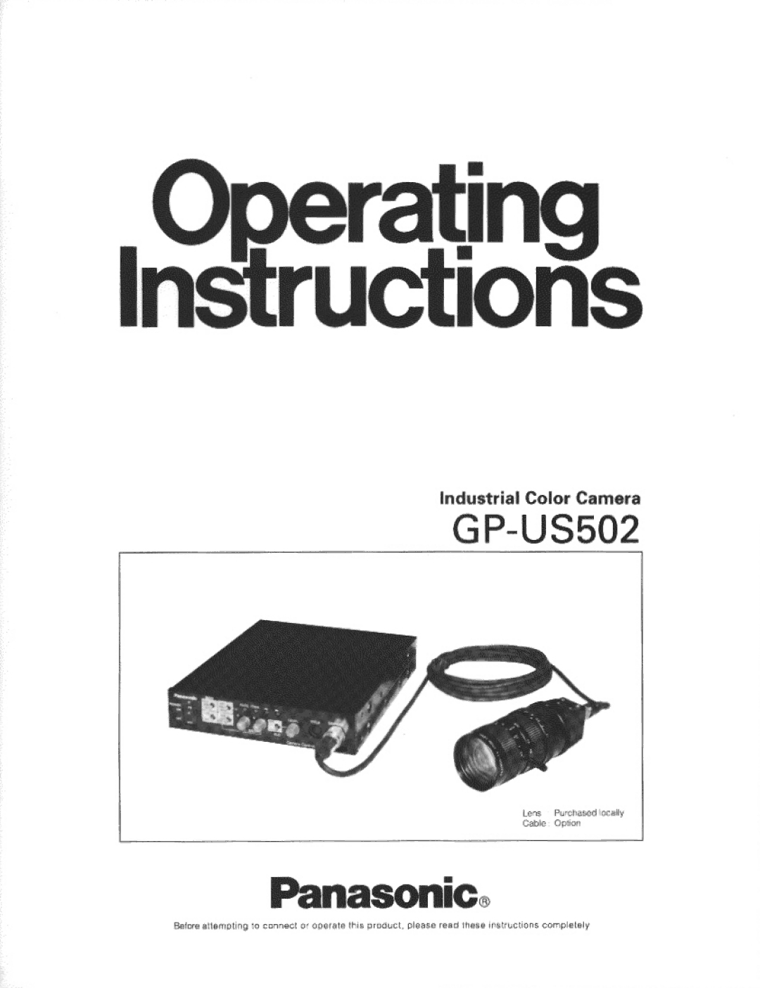 Panasonic GP-US502 manual 