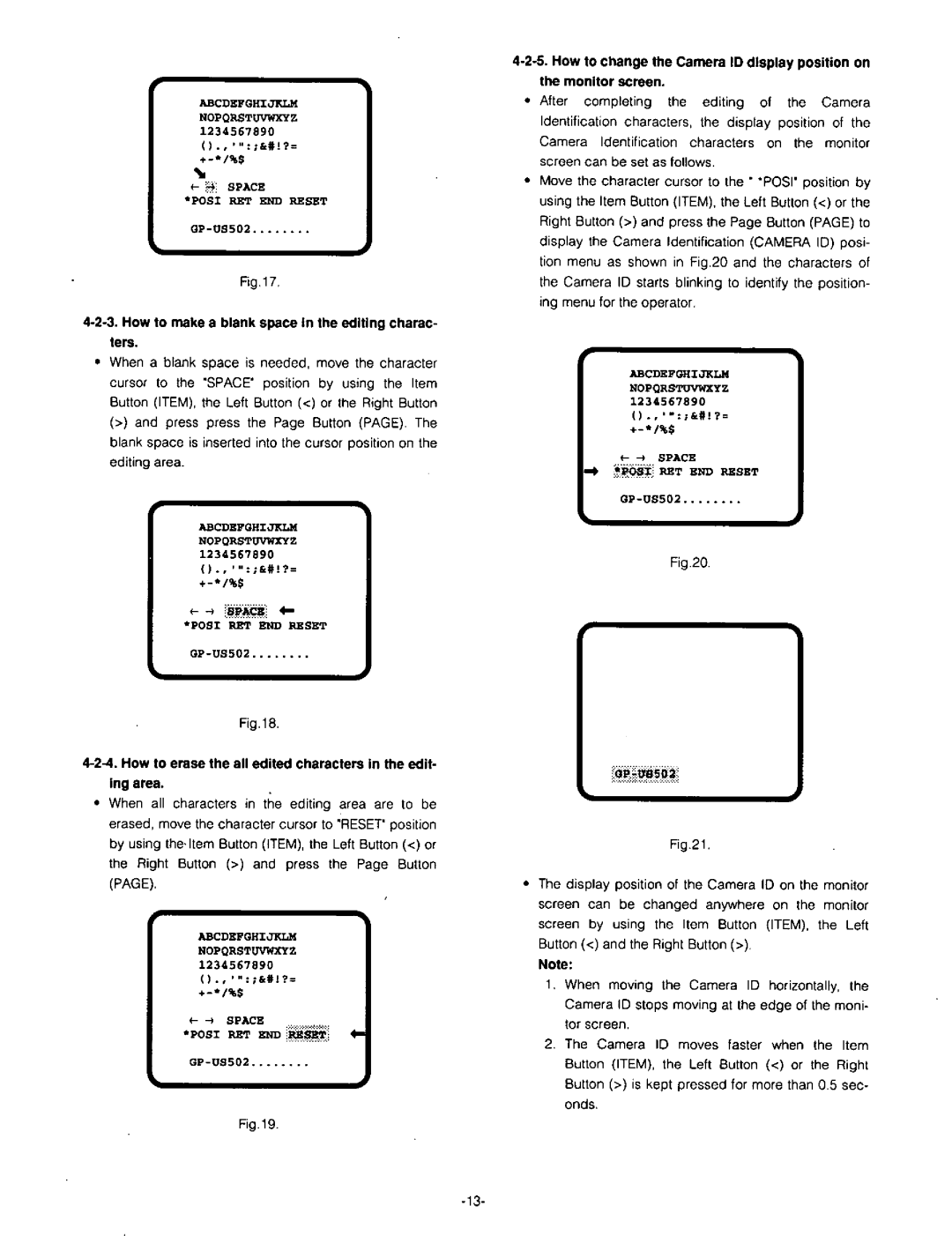 Panasonic GP-US502 manual 